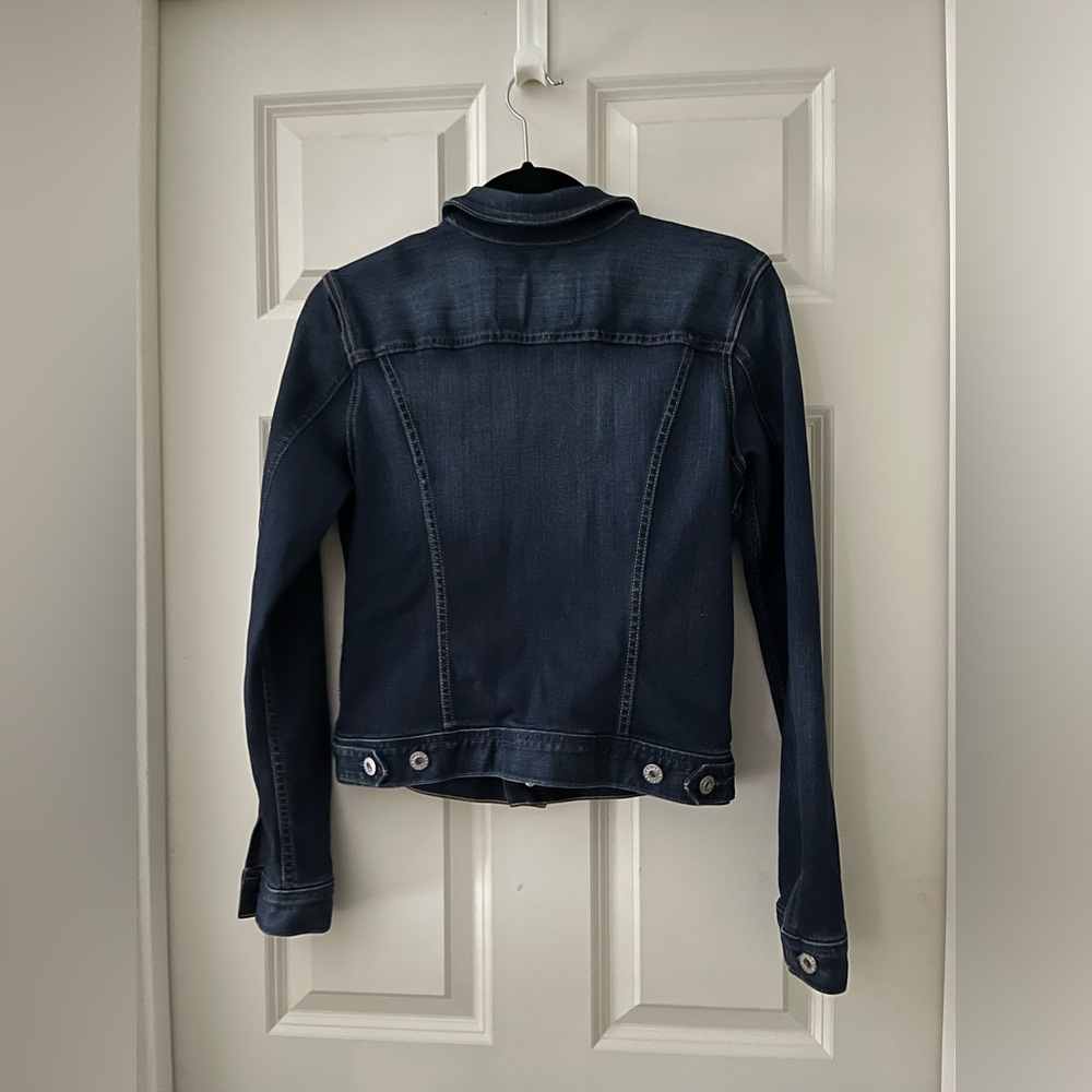 AG Adriano Goldschmied Robyn Blue Jean Jacket w/contrast stitching lightweight M - Picture 6 of 8